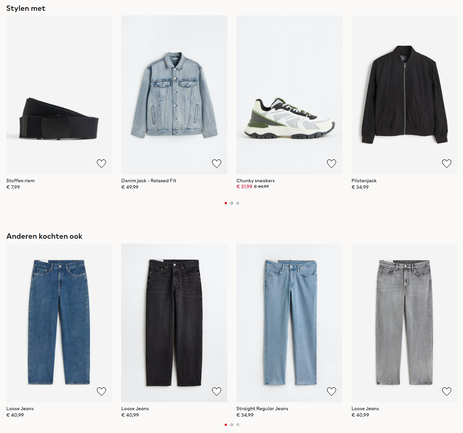 Cross- en upsell op de H&M website